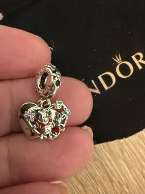 Pandora Silver Heart Floral Mother & Child Dangle Charm